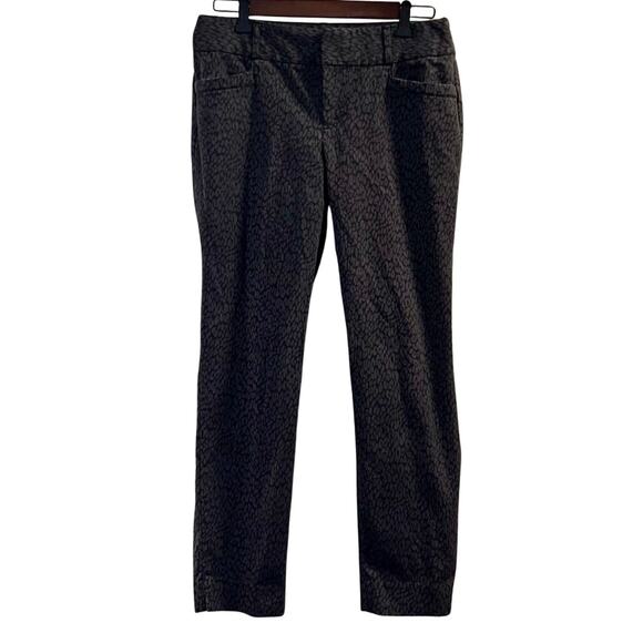 Banana Republic Women's Gray Leopard Print Pants Size 6 - Picture 1 of 5